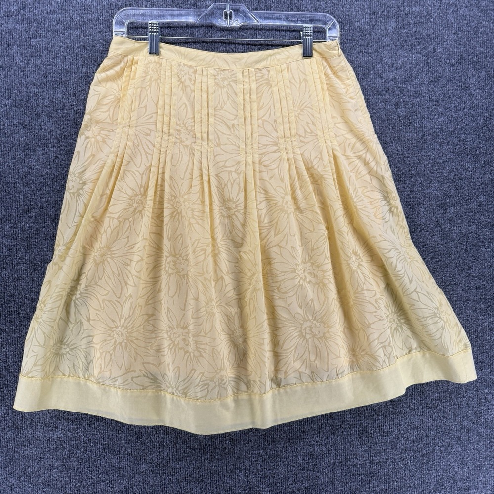 Cynthia Steffe Skirt Womens‎ 6 Yellow Floral Tiered Midi Romantic Angelcore Boho
